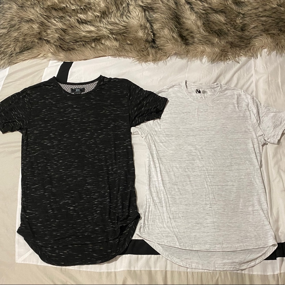 Men’s t-shirts hi-low curved hem (size L)